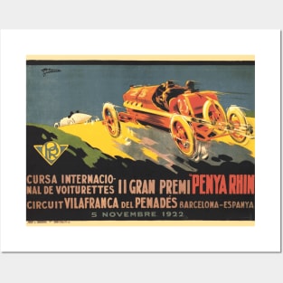 1922 Spanish Grand Prix Automobile Race, Barcelona - Vintage Poster Design Posters and Art